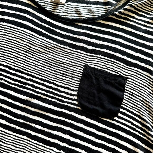 Anne Klein Striped Top Womens 2X Black White Short Sleeve Scoop Neck Blouse - Picture 7 of 8